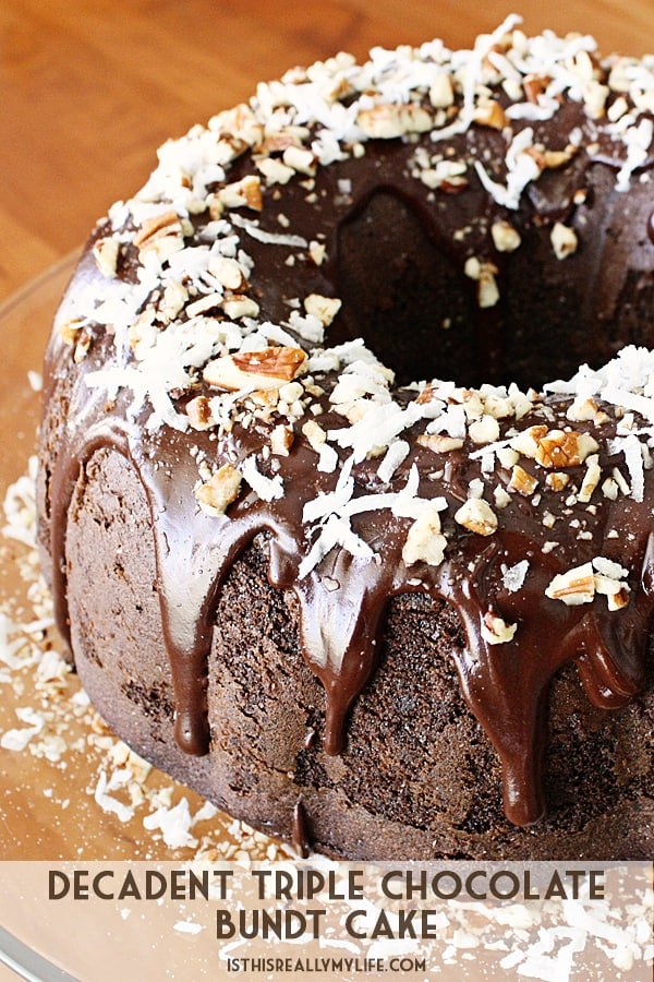 Decadent Triple Chocolate Bundt Cake | Half-Scratched