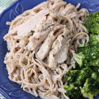 Fettuccine Alfredo with Basil Chicken recipe