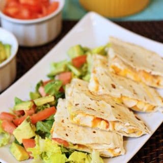 Cilantro garlic chicken quesadillas