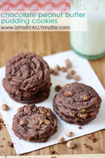 Chocolate peanut butter pudding cookies