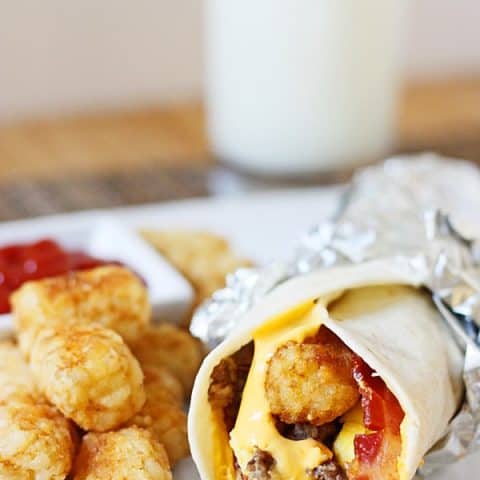 Copycat Sonic Ultimate Meat & Cheese Burrito - This copycat Sonic Ultimate Meat & Cheese Burrito recipe comes as close to the drive-thru original as possible. Don't forget to throw in an extra side of tots! | halfscratched.com