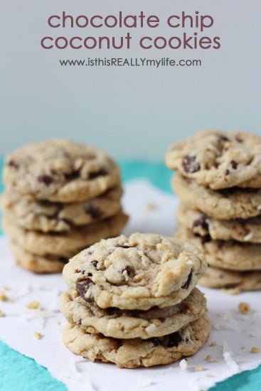 Chocolate chip coconut cookies