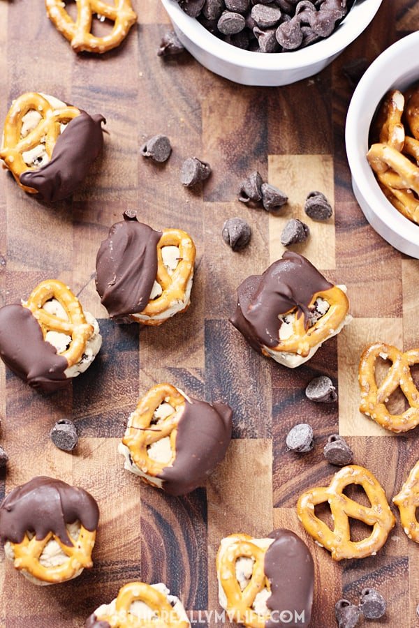 Cookie Dough Pretzel Bites HalfScratched