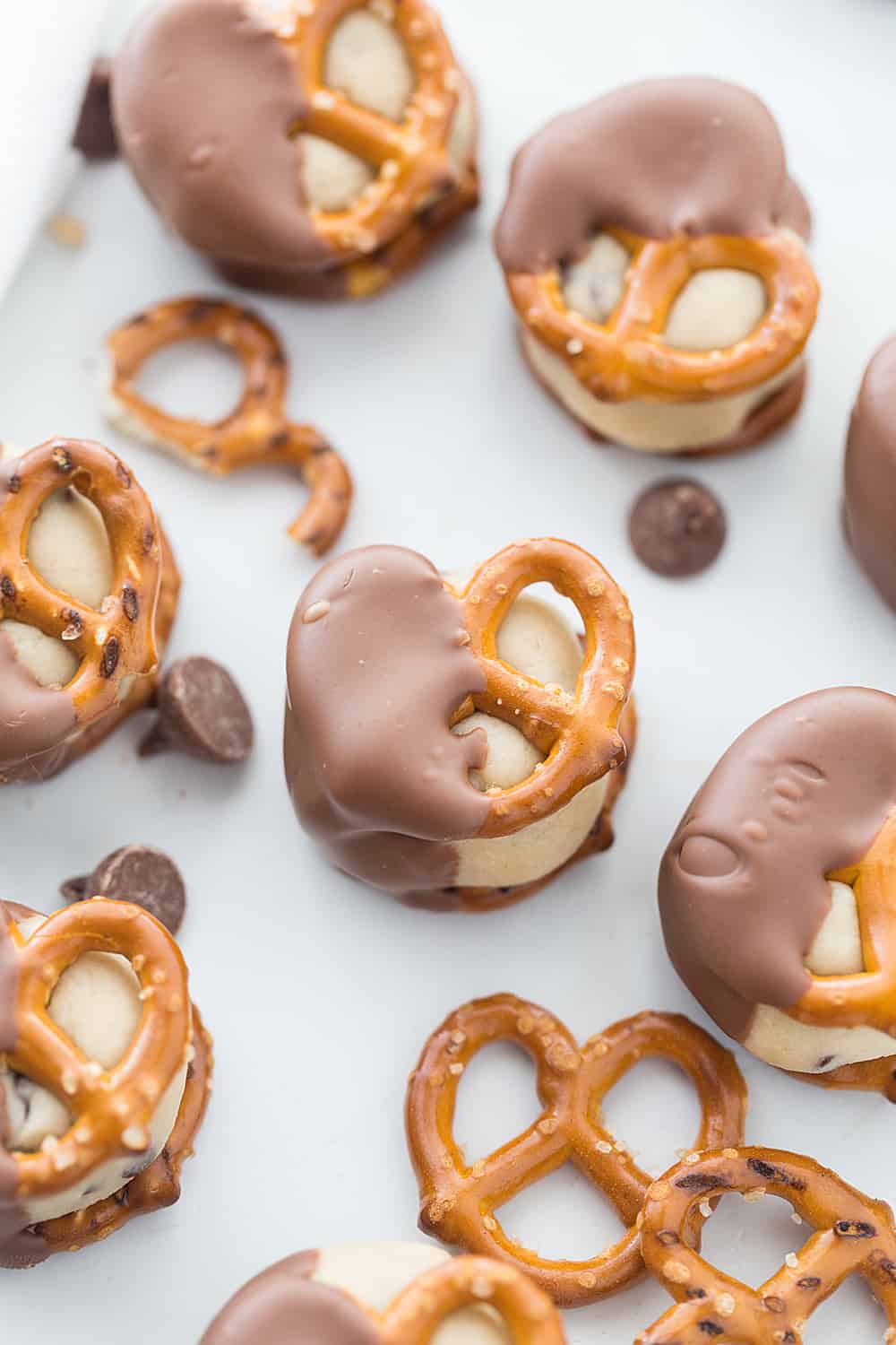 Cookie Dough Pretzel Bites top view.