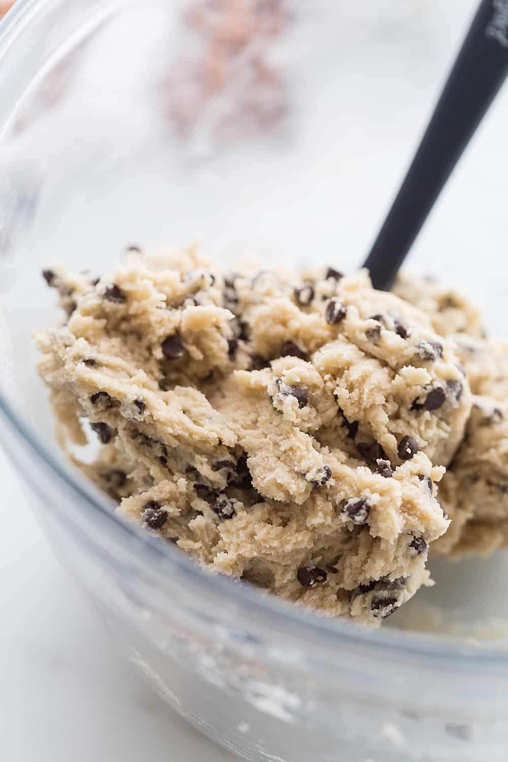 Cookie Dough Pretzel Bites mixing ingredients.