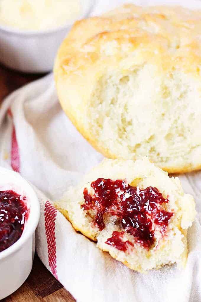 Peasant Bread -- We like this peasant bread so much—and it's so easy to make—I finally had to demand my daughter bake it only on Sundays. We can easily down two loaves! | halfscratched.com #recipe #bread