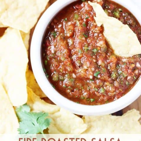 Fire Roasted Salsa Recipe - This fire roasted salsa is one of my all-time favorite homemade salsa recipes and reminiscent of your favorite restaurant salsa! | halfscratched.com