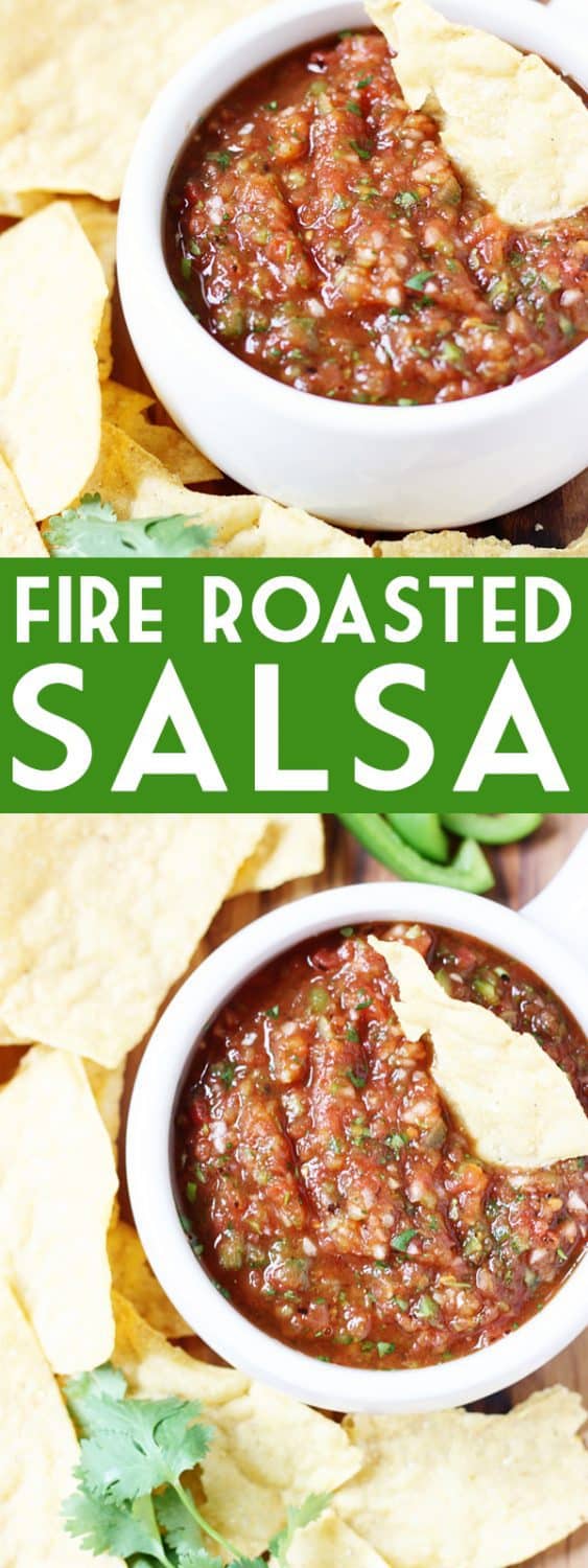 Fire Roasted Salsa Recipe - This fire roasted salsa is one of my all-time favorite homemade salsa recipes and reminiscent of your favorite restaurant salsa! | halfscratched.com