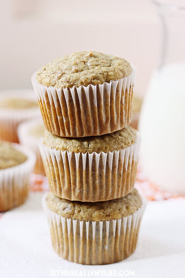Healthy Honey & Spice Banana Muffins HalfScratched