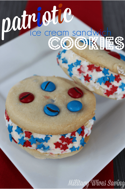 Patriotic Red White and Blue Ice Cream Sandwiches Recipe