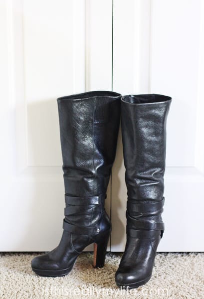 black leather boots