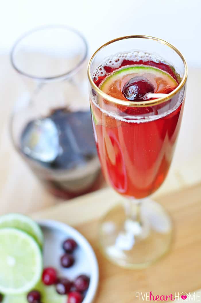 cranberry pomegranate bellinis new years eve mocktails