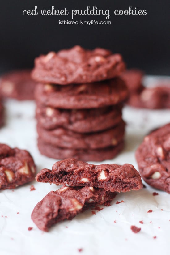 Red Velvet Pudding Cookies - soft, chewy and completely irresistible.