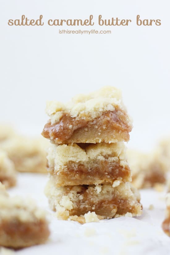 Salted Caramel Butter Bars -- these are as addictive as crack, believe me. One of the most requested recipes. Great for all the get-togethers.