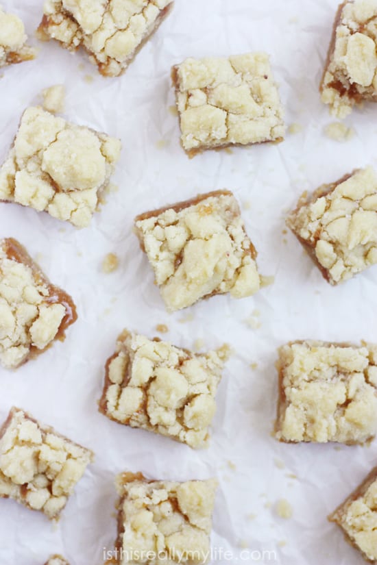 Salted Caramel Butter Bars -- these are as addictive as crack, believe me. One of the most requested recipes. Great for all the get-togethers.