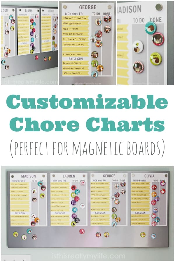 Magnetic Chore Charts For Multiple Children