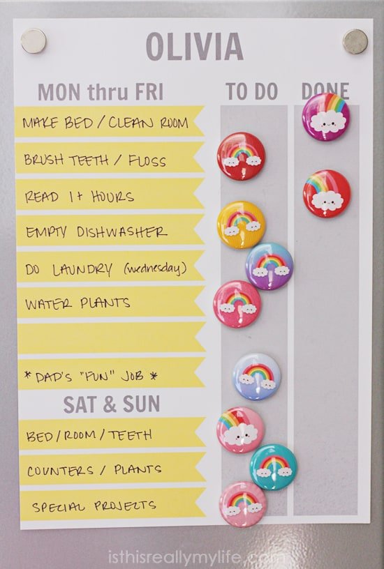 Magnetic Chore Chart