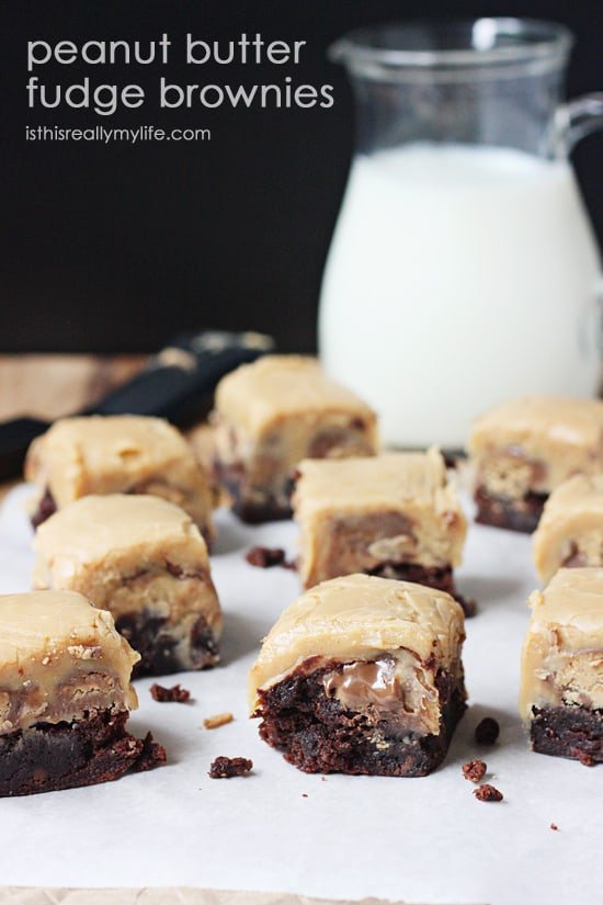 Peanut Butter Fudge Brownies - so decadent and so dang peanut buttery!