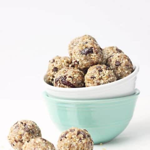 Energy Bites or Protein Bites Two Ways: Cherry or Chocolate Chip