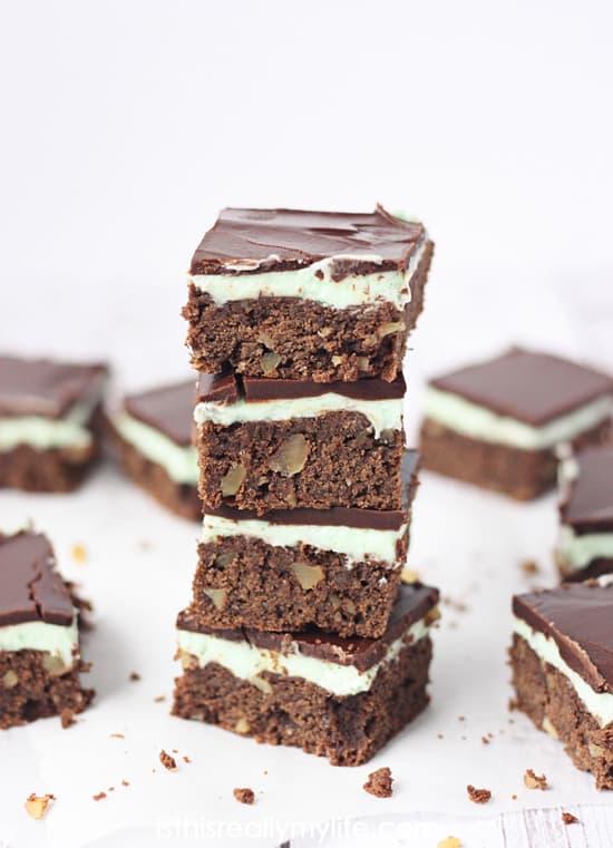 Low(er) Calorie BYU Mint Brownies HalfScratched
