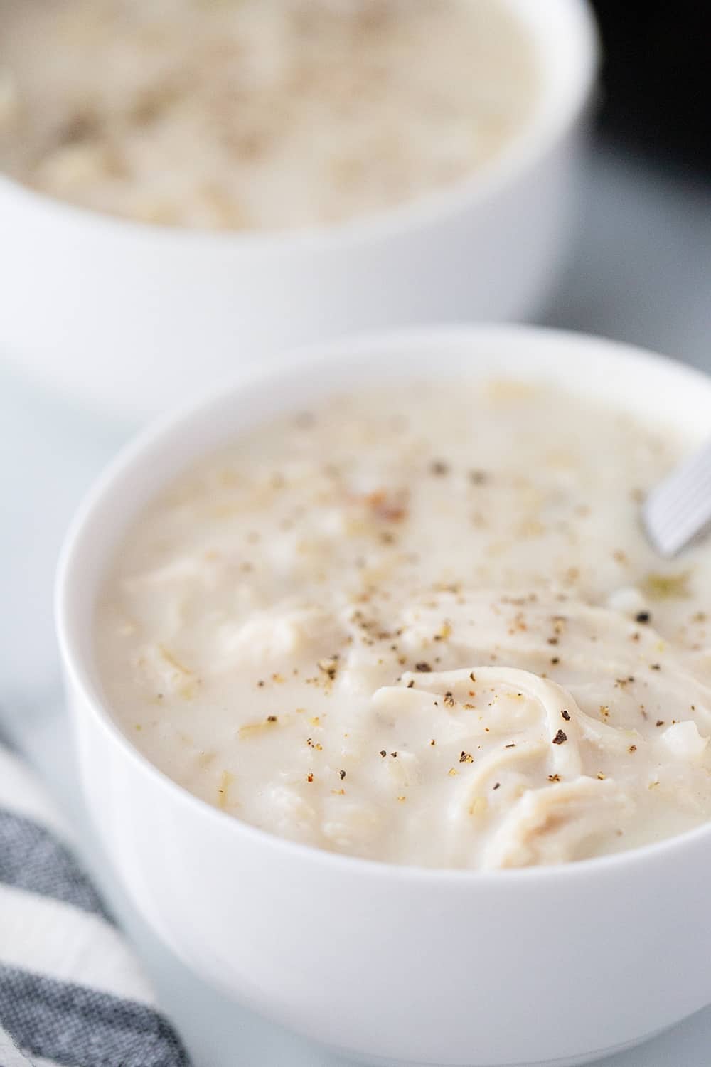 Creamy Chicken and Rice Soup close-up