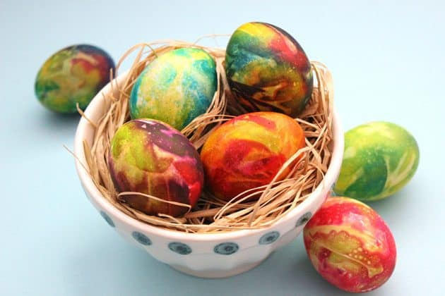 Tie-dyed Easter eggs