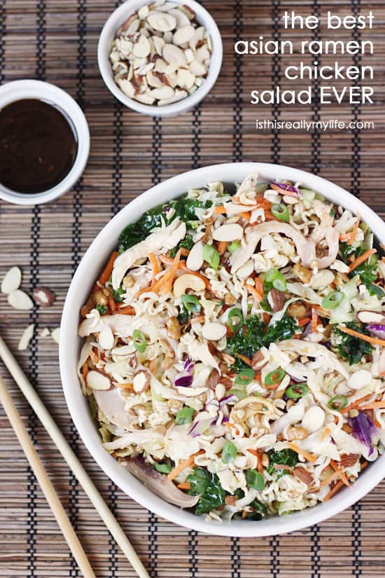 The Best Asian Ramen Chicken Salad EVER HalfScratched