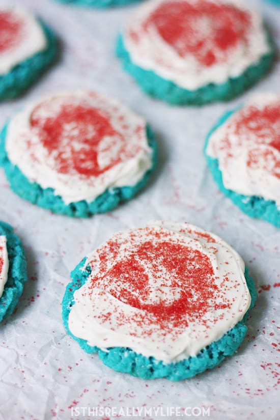 4th of July Cake Mix Cookies HalfScratched