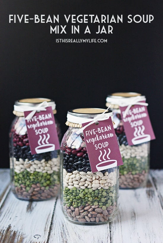 Five-Bean Vegetarian Soup Mix in a Jar