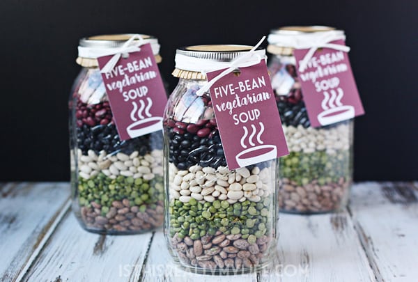 Five-Bean Vegetarian Soup Mix in a Jar