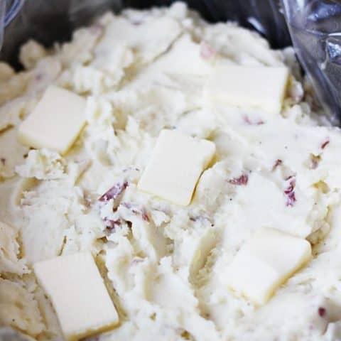 Make-Ahead Slow Cooker Mashed Potatoes -- Make-ahead slow cooker mashed potatoes can be made up to a week ahead of time--an easy way to alleviate Thanksgiving Day prep.