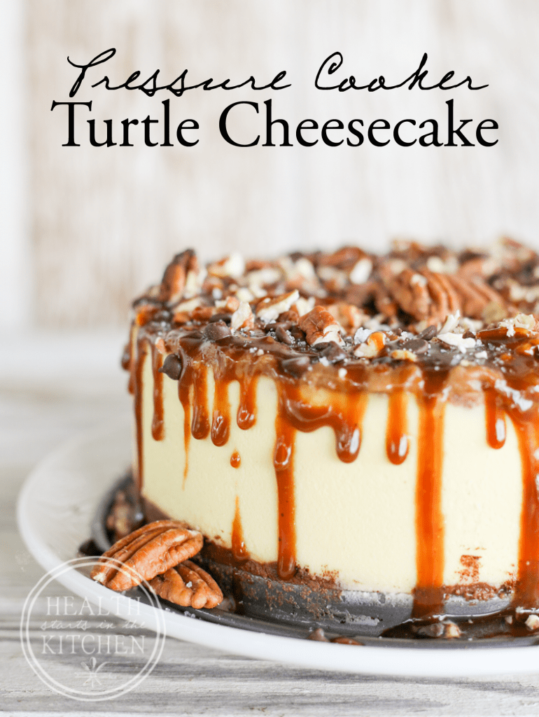 Pressure cooker turtle cheesecake
