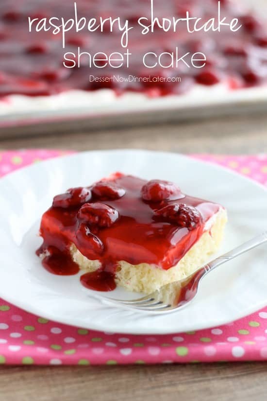 Raspberry shortcake sheet cake