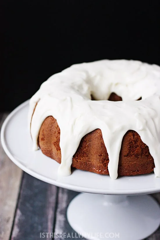 Sour Cream Carrot Bundt Cake with Cream Cheese Frosting