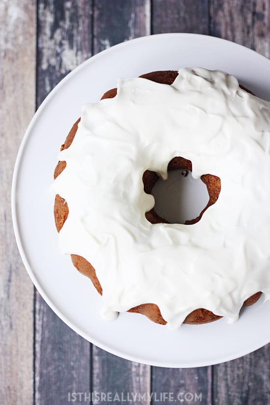 Sour Cream Carrot Bundt Cake with Cream Cheese Frosting