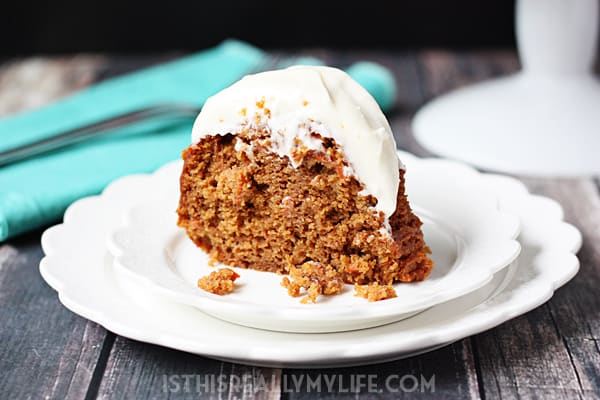 Sour Cream Carrot Bundt Cake with Cream Cheese Frosting