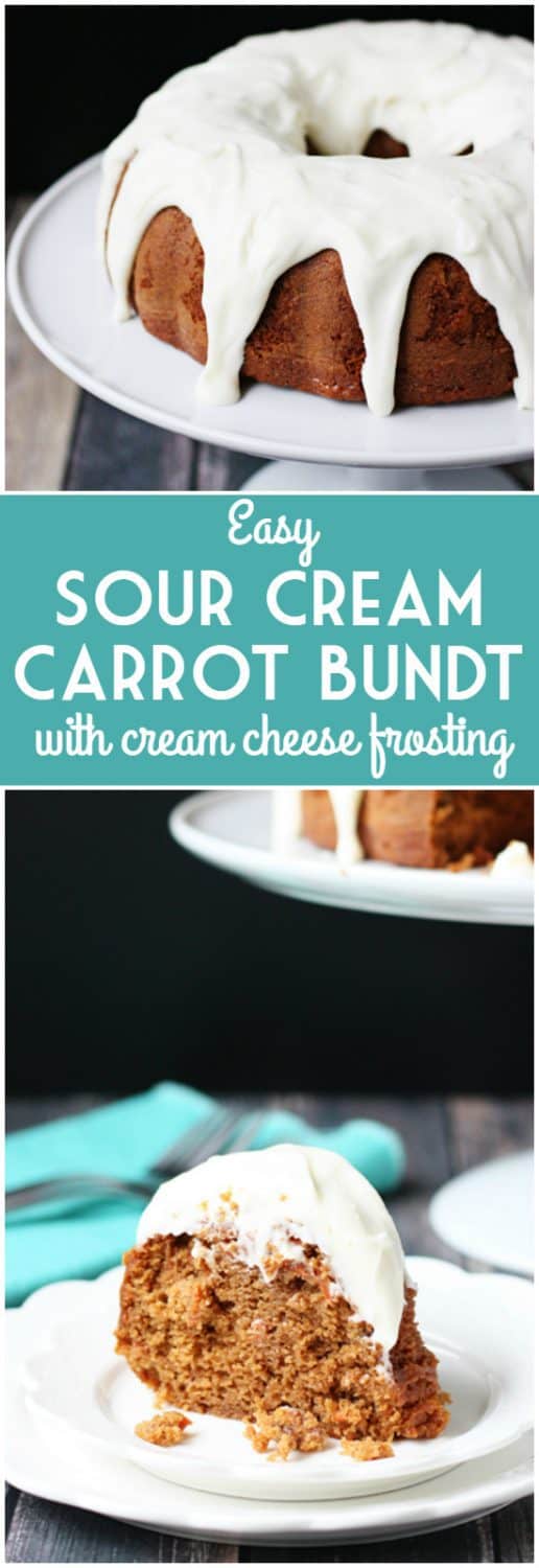 Sour Cream Carrot Bundt Cake with Cream Cheese Frosting