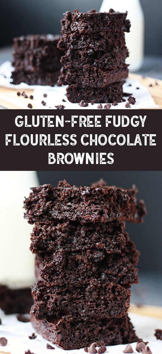 GlutenFree Fudgy Flourless Chocolate Brownies HalfScratched