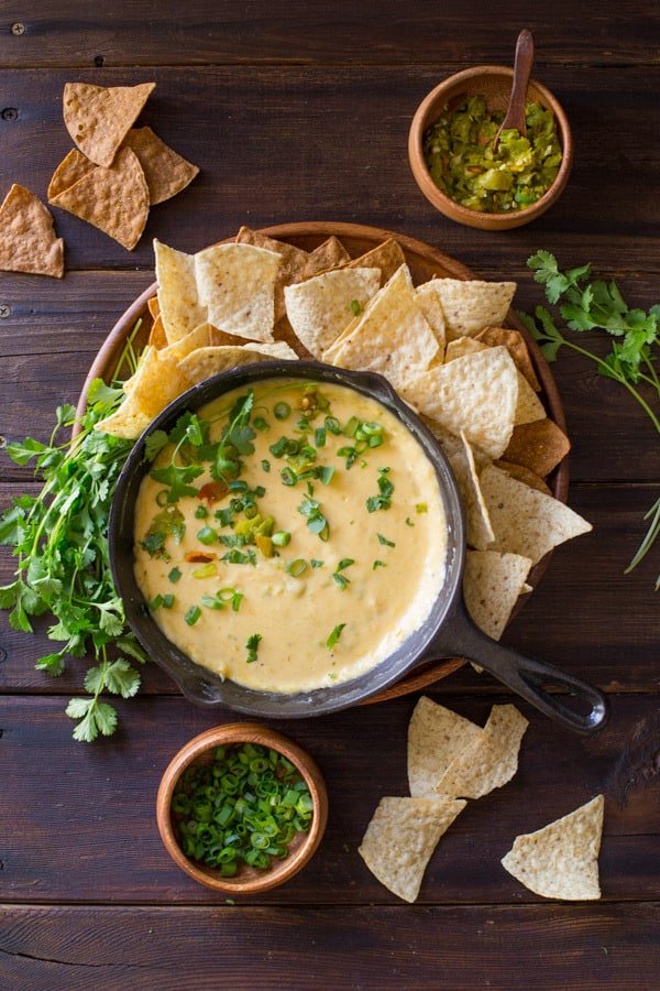 Hatch green chile queso