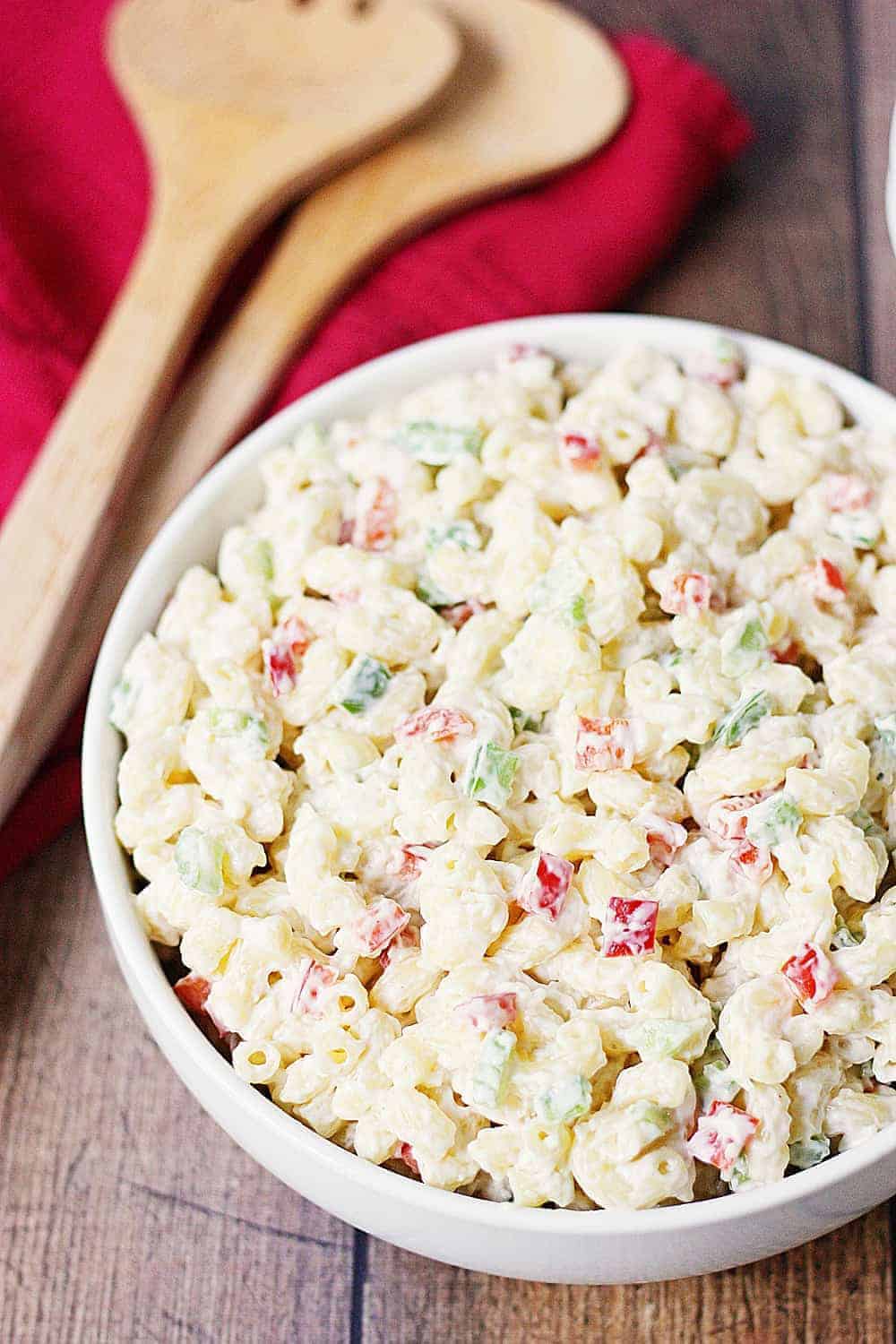 Best Ever Macaroni Salad close-up.