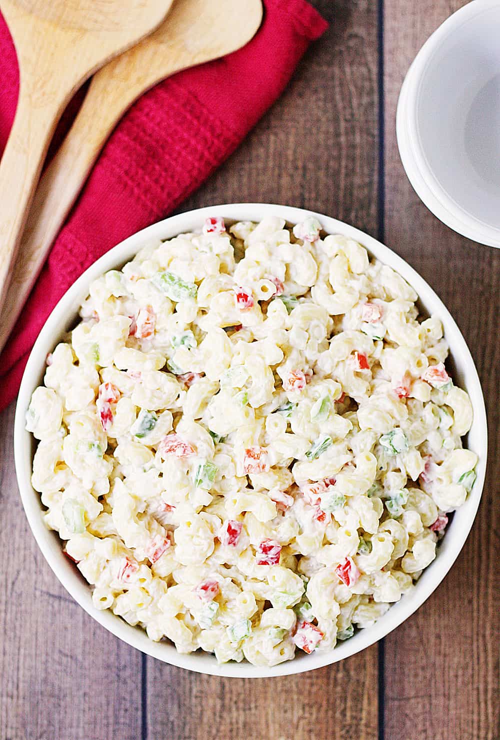 Best Ever Macaroni Salad top view.