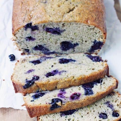 Blueberry Zucchini Bread -- Baking a batch of blueberry zucchini bread is one of the best ways to use all that fresh garden zucchini and sweet, summer-ripened blueberries. | halfscratched.com