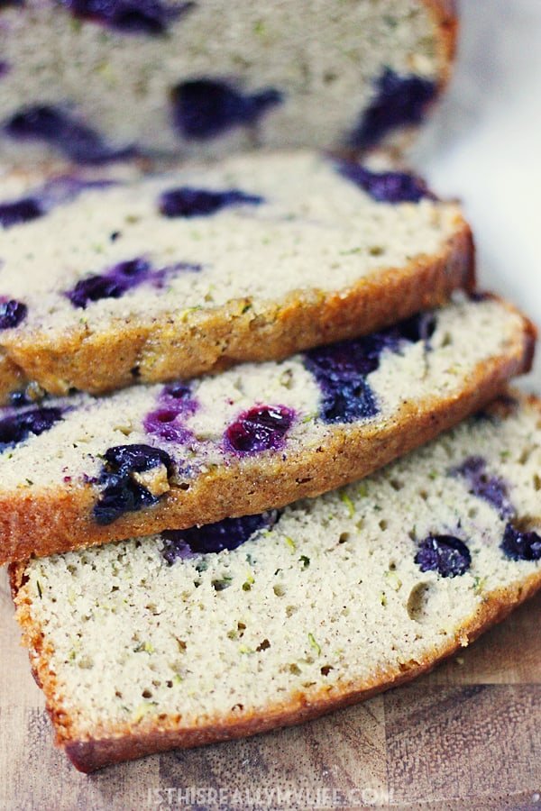Blueberry Zucchini Bread -- Baking a batch of blueberry zucchini bread is one of the best ways to use all that fresh garden zucchini and sweet, summer-ripened blueberries. | halfscratched.com