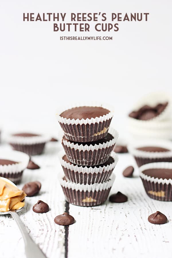 Healthy Reeses Peanut Butter Cups -- These healthy Reeses peanut butter cups do not taste healthy (thank heavens!) but they are packed with protein, antioxidants and healthy fats. | halfscratched.com