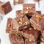 Grammy's Easy Homemade Fudge -- My grammy's easy homemade fudge is seriously the best! It's super creamy and super chocolaty, plus it takes only 10 minutes to make and doesn't require any candy-making skills! | isthisreallymylife.com #recipe #dessert