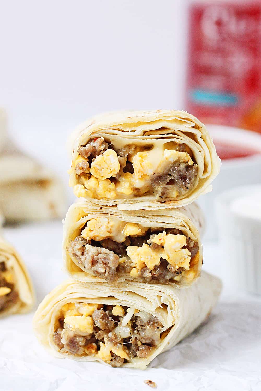 Easy & Tasty Freezer Breakfast Burritos via Half-Scratched