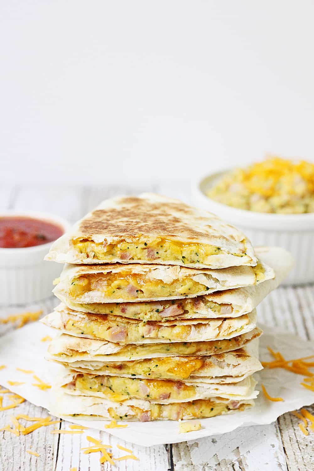 5-Minute Broccoli Ham & Cheese Quesadilla -- A quick and easy way to prepare a midweek meal and get your family to eat a few extra vegetables.