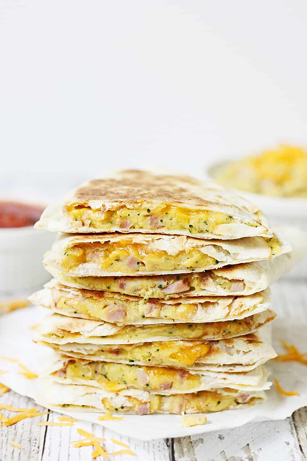 5-Minute Broccoli Ham & Cheese Quesadilla -- A quick and easy way to prepare a midweek meal and get your family to eat extra veggies.