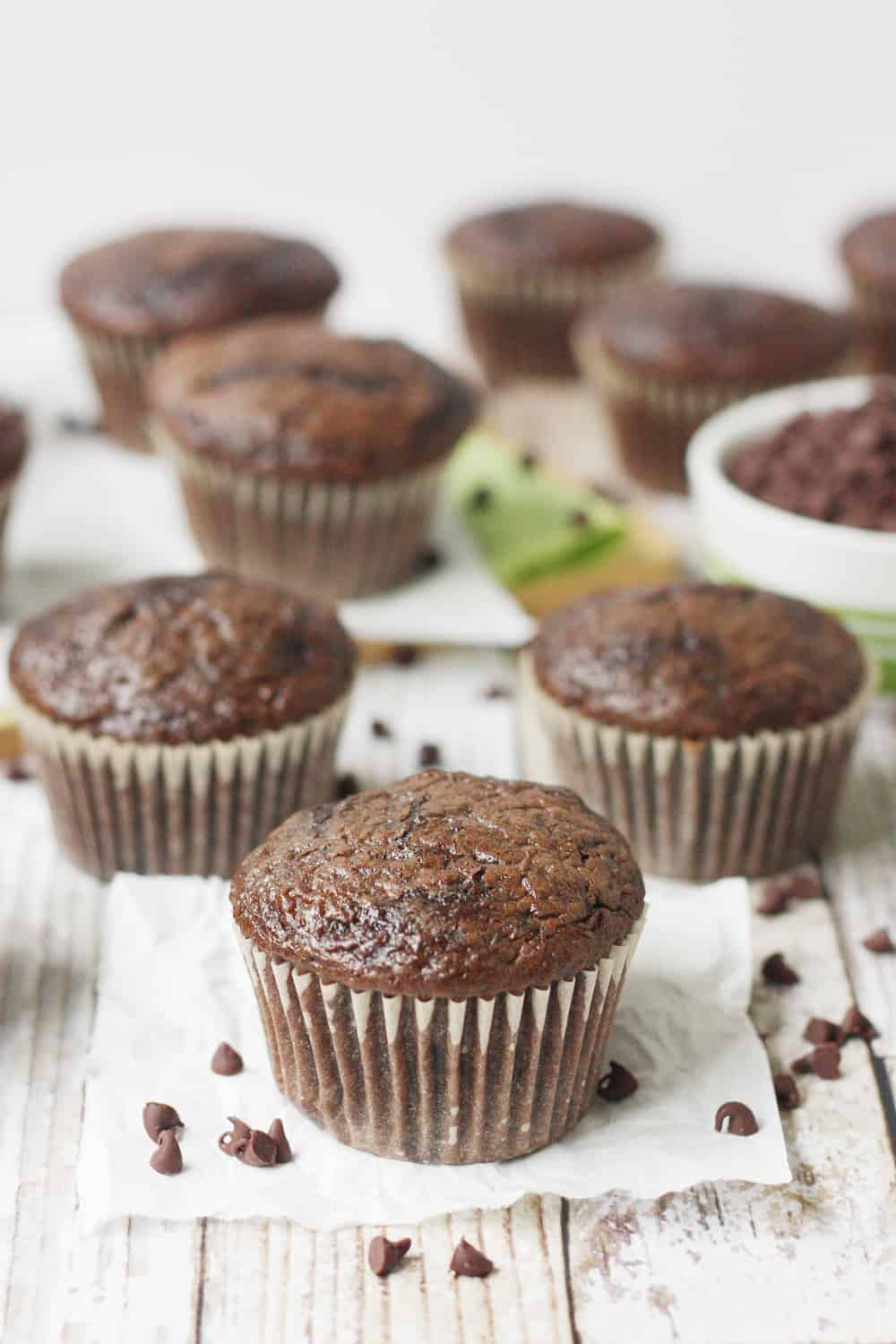 EASY Double Chocolate Zucchini Muffins