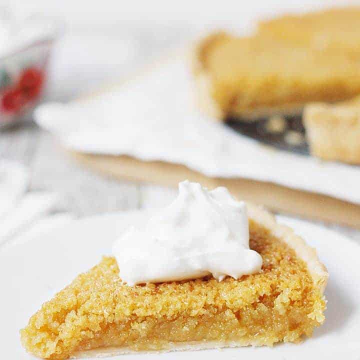 EASY Treacle Tart Recipe for Harry Potter Foodies -- What is treacle tart? Harry Potter fans know it's one of Harry's favorite desserts! This treacle tart is an easy take on this traditional British dessert. #treacletart #harrypotter #harrypotterfood #easyrecipe #tart #pie #halfscratched #harrypotterrecipe #treacle #lylesgoldensyrup #dessert #baking #recipe #dessertrecipe #tartrecipe